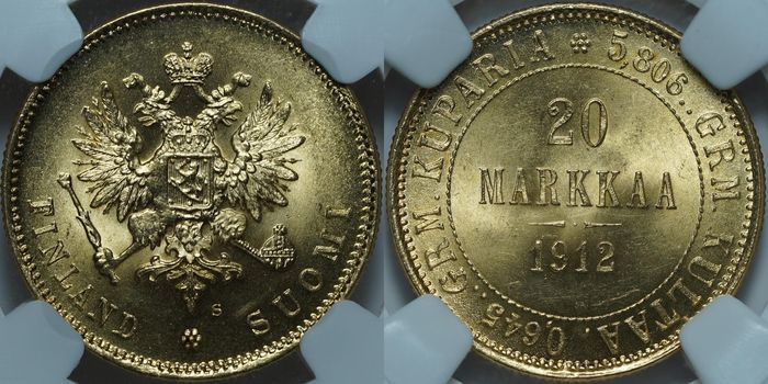 20 марок 1912-S MS65 ННР