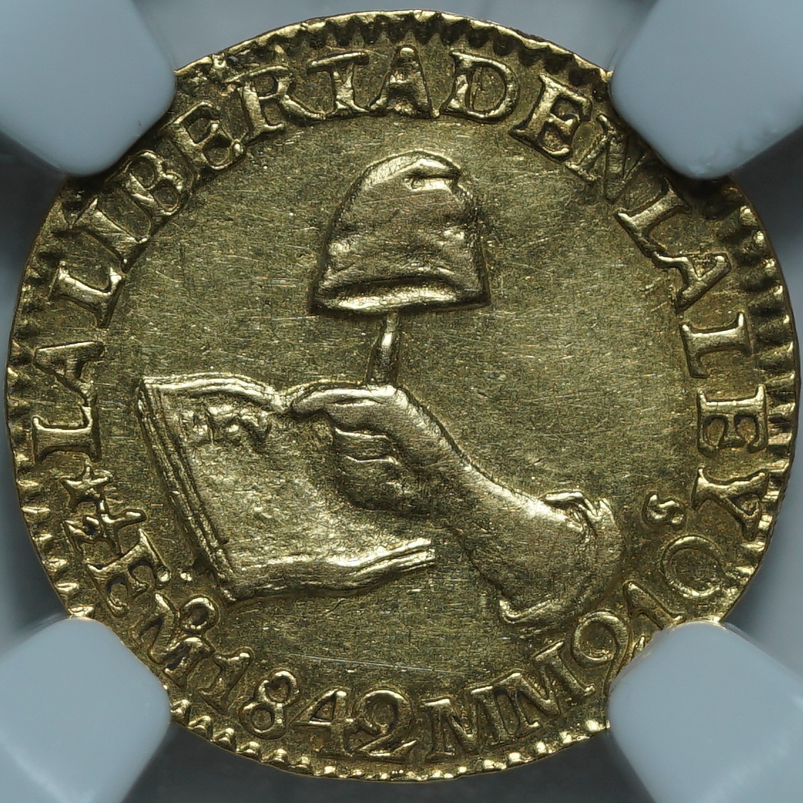 1/2 эскудо 1842 Mo MM AU58 NGC