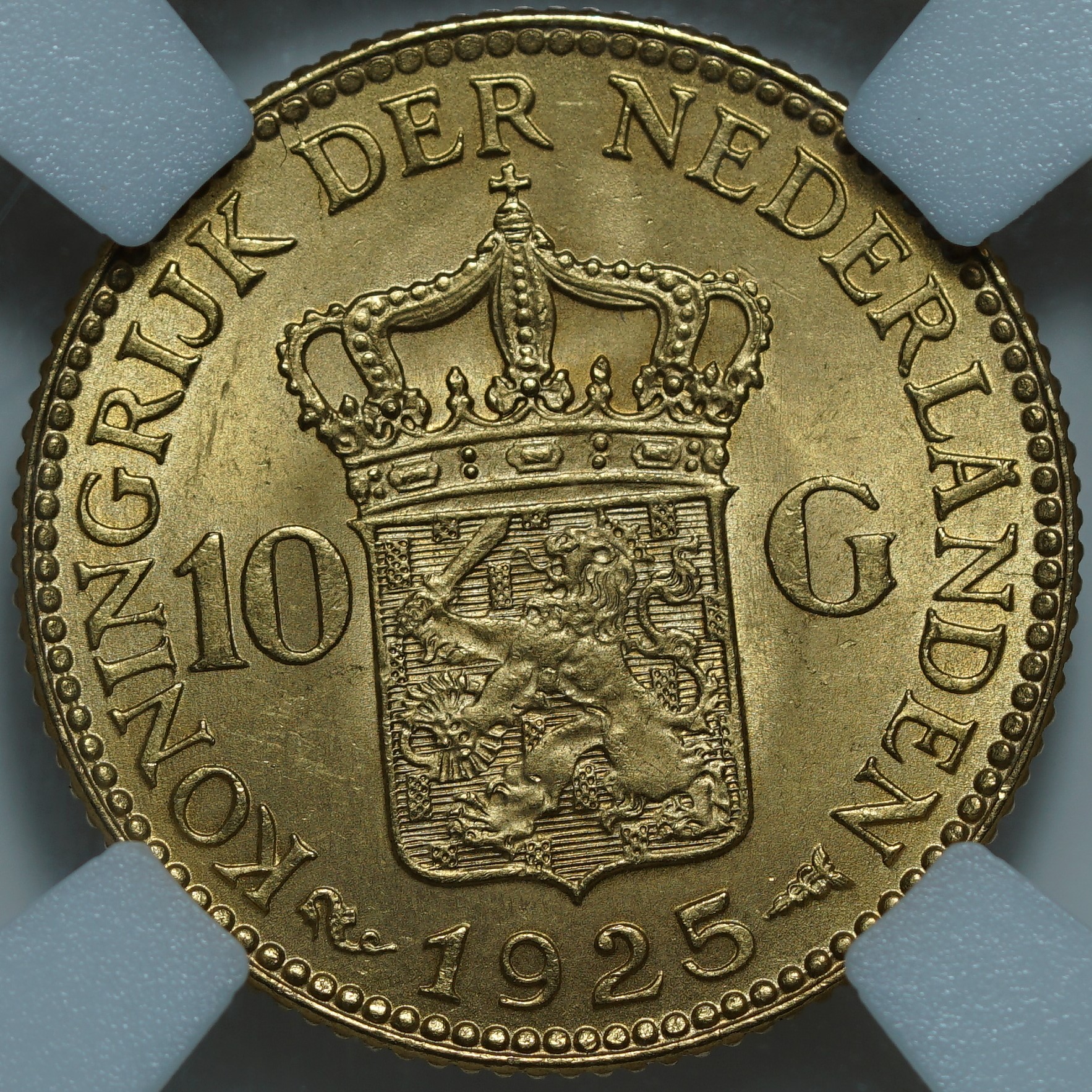 10 гульденов 1925 MS63 ННР