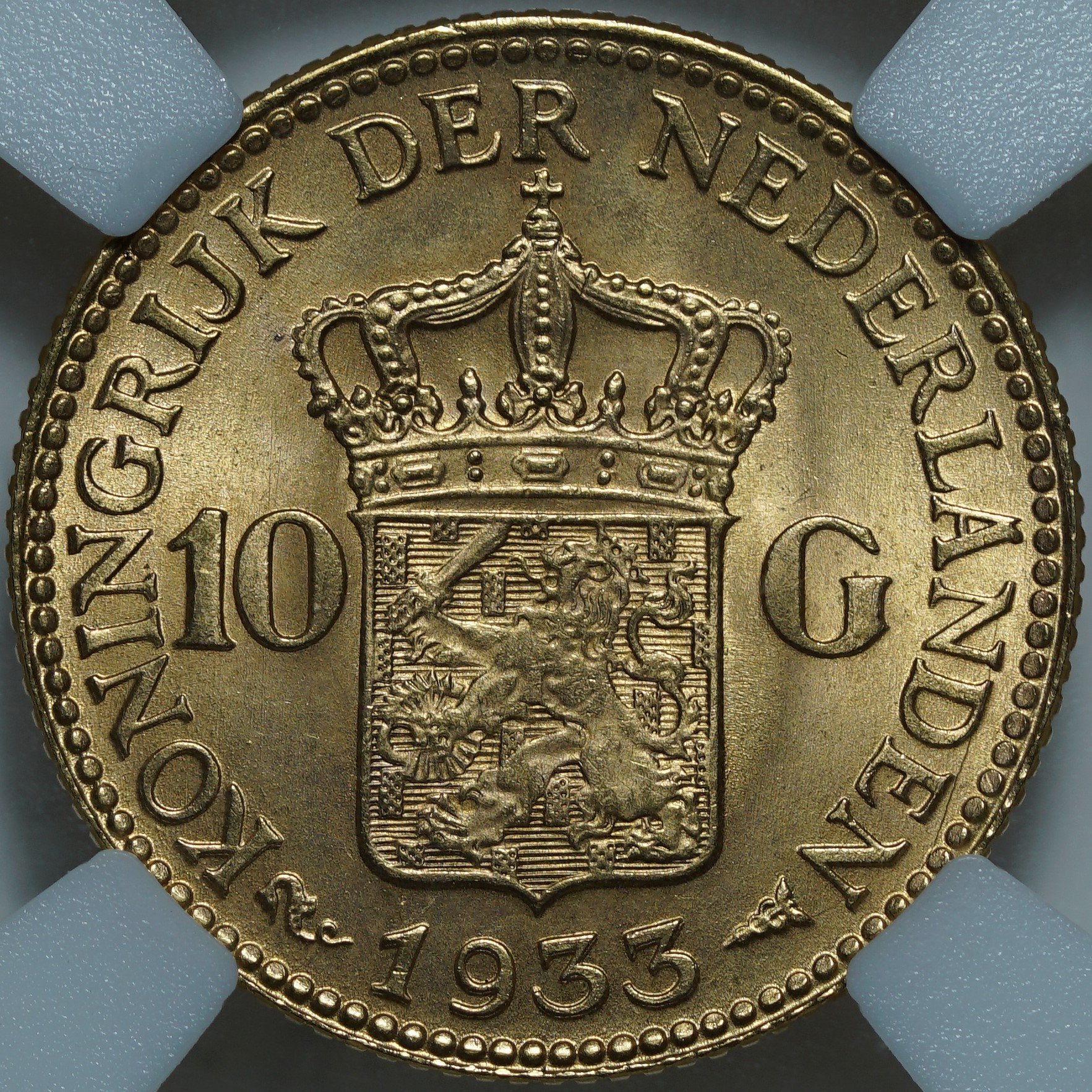 10 гульденов 1933 MS64 ННР