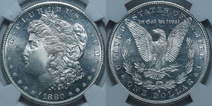 1 доллар 1880-S MS66 PL NGC