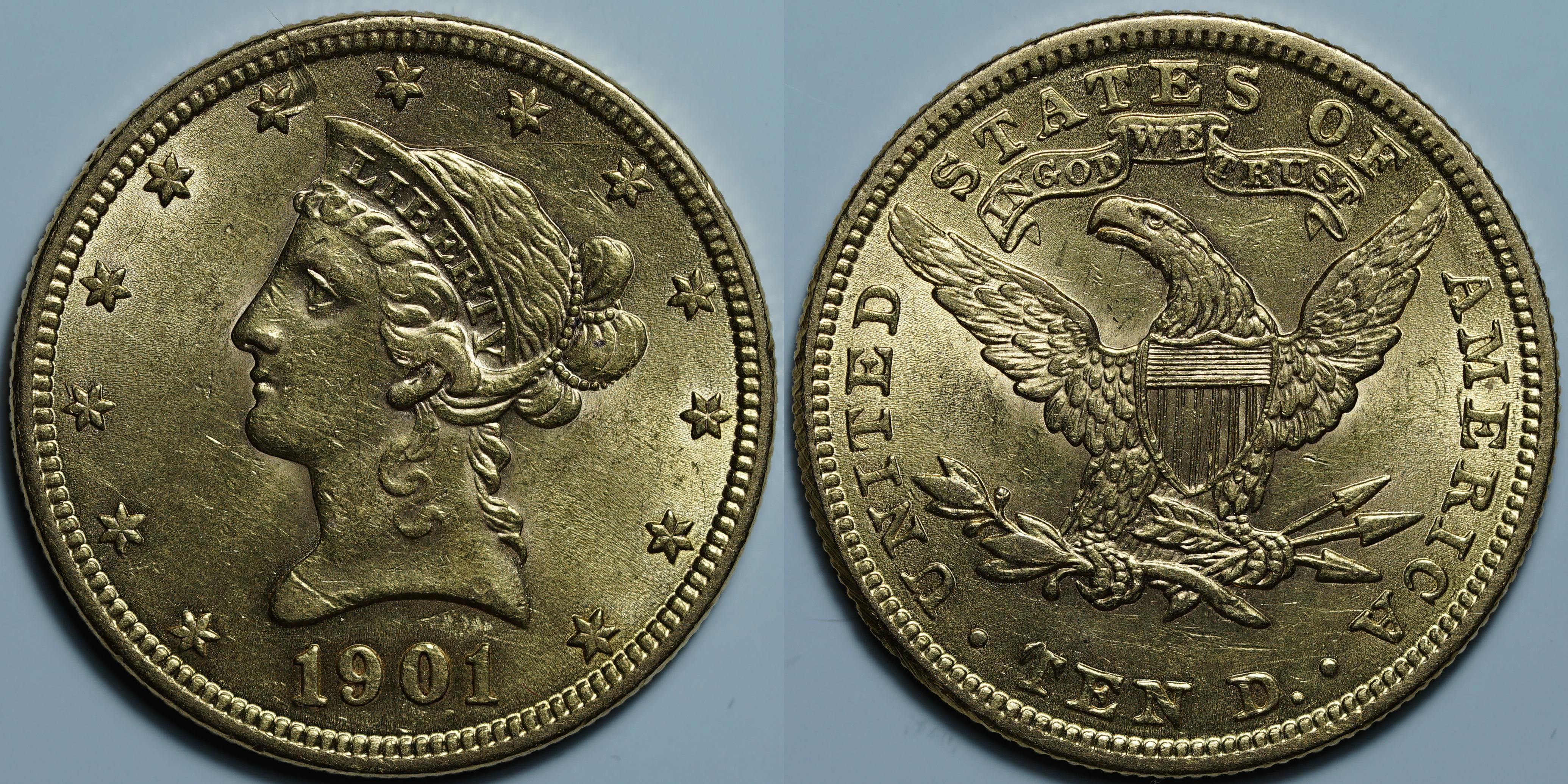 10 долларов 1901