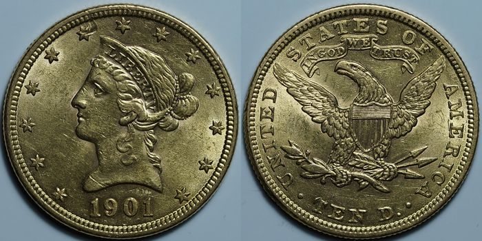 10 долларов 1901