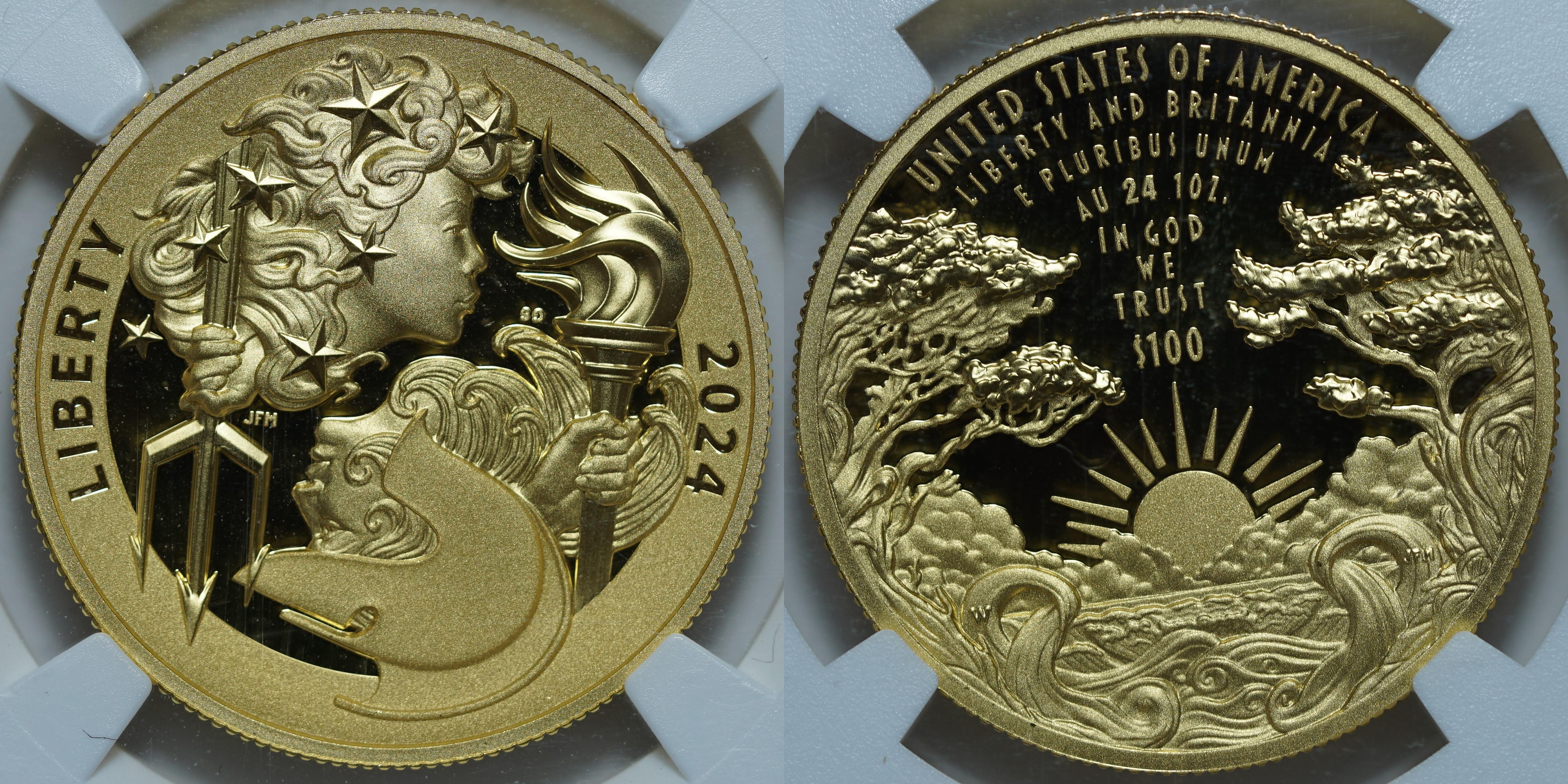 100 долларов 2024-W PF70 ULTRA CAMEO NGC