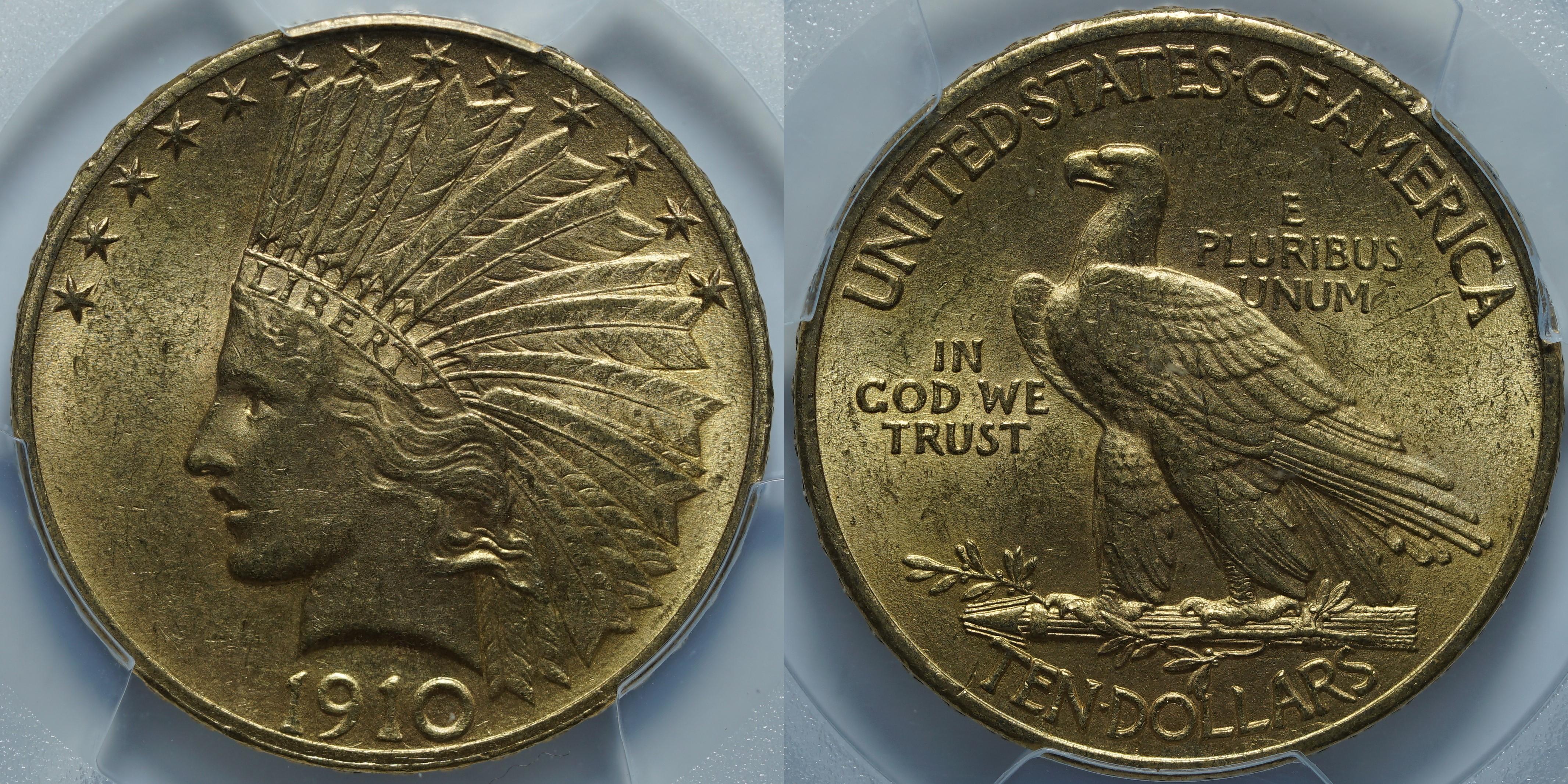 10 долларов 1910 MS63 PCGS