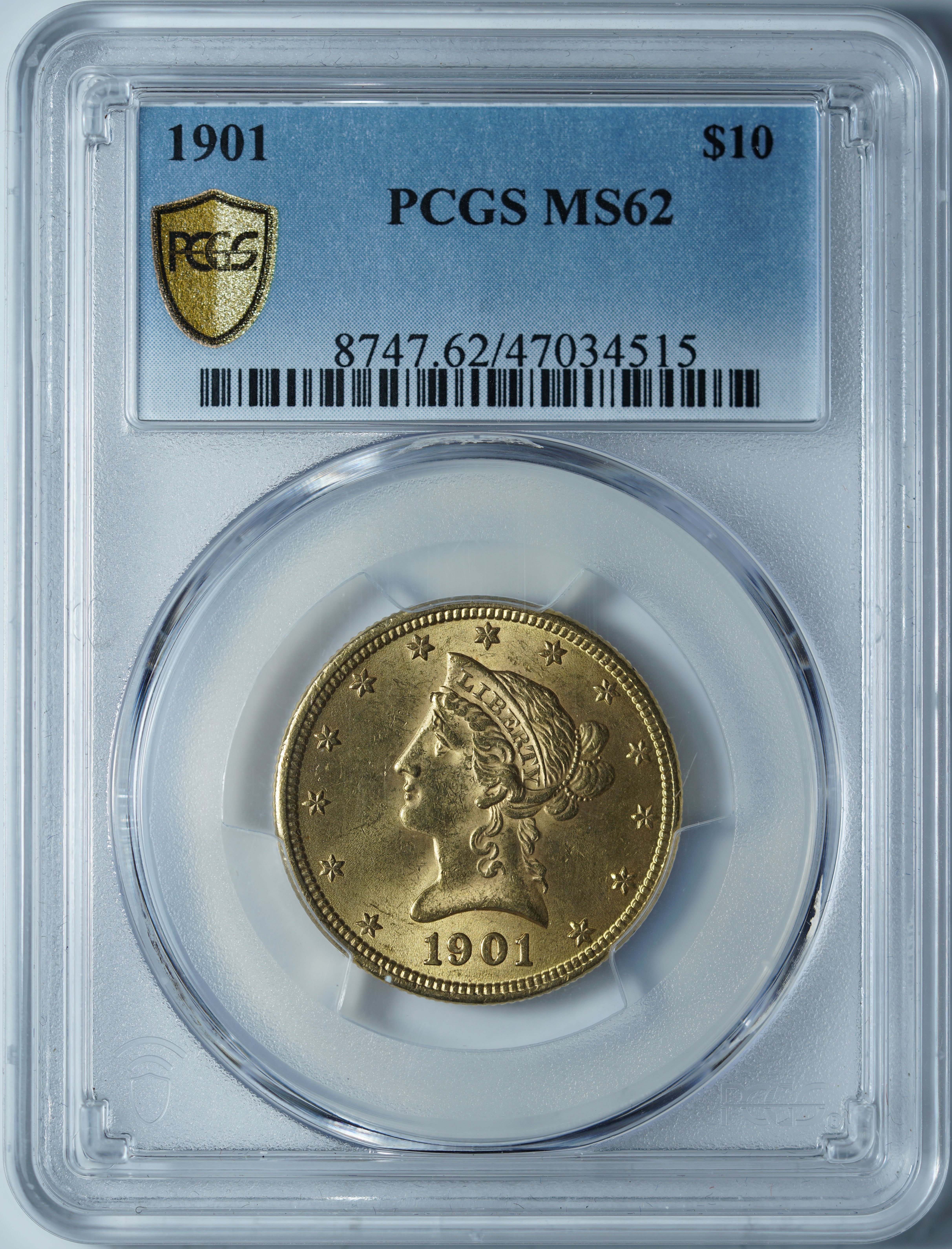 10 долларов 1901 MS62 PCGS