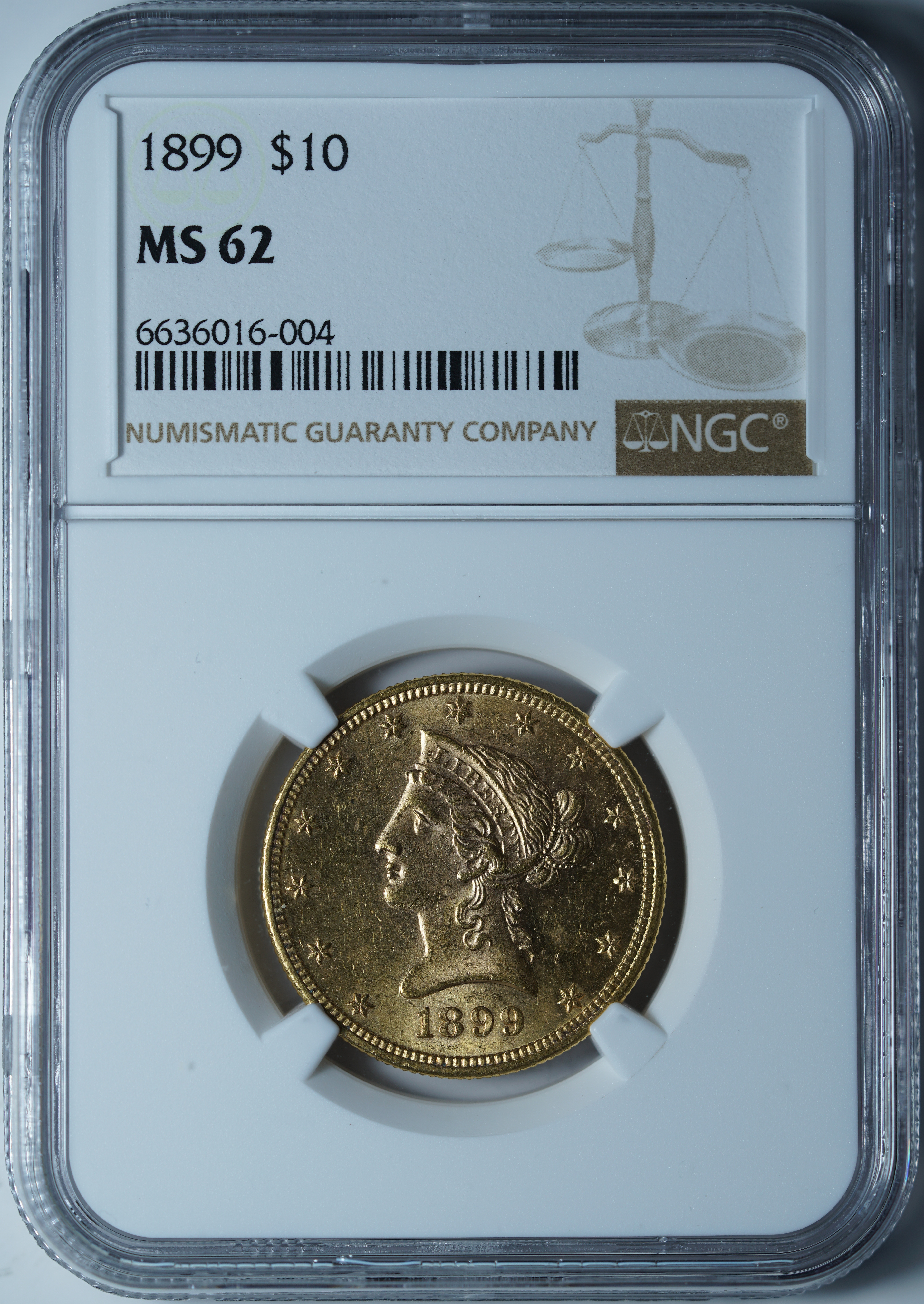 10 долларов 1899 MS62 NGC