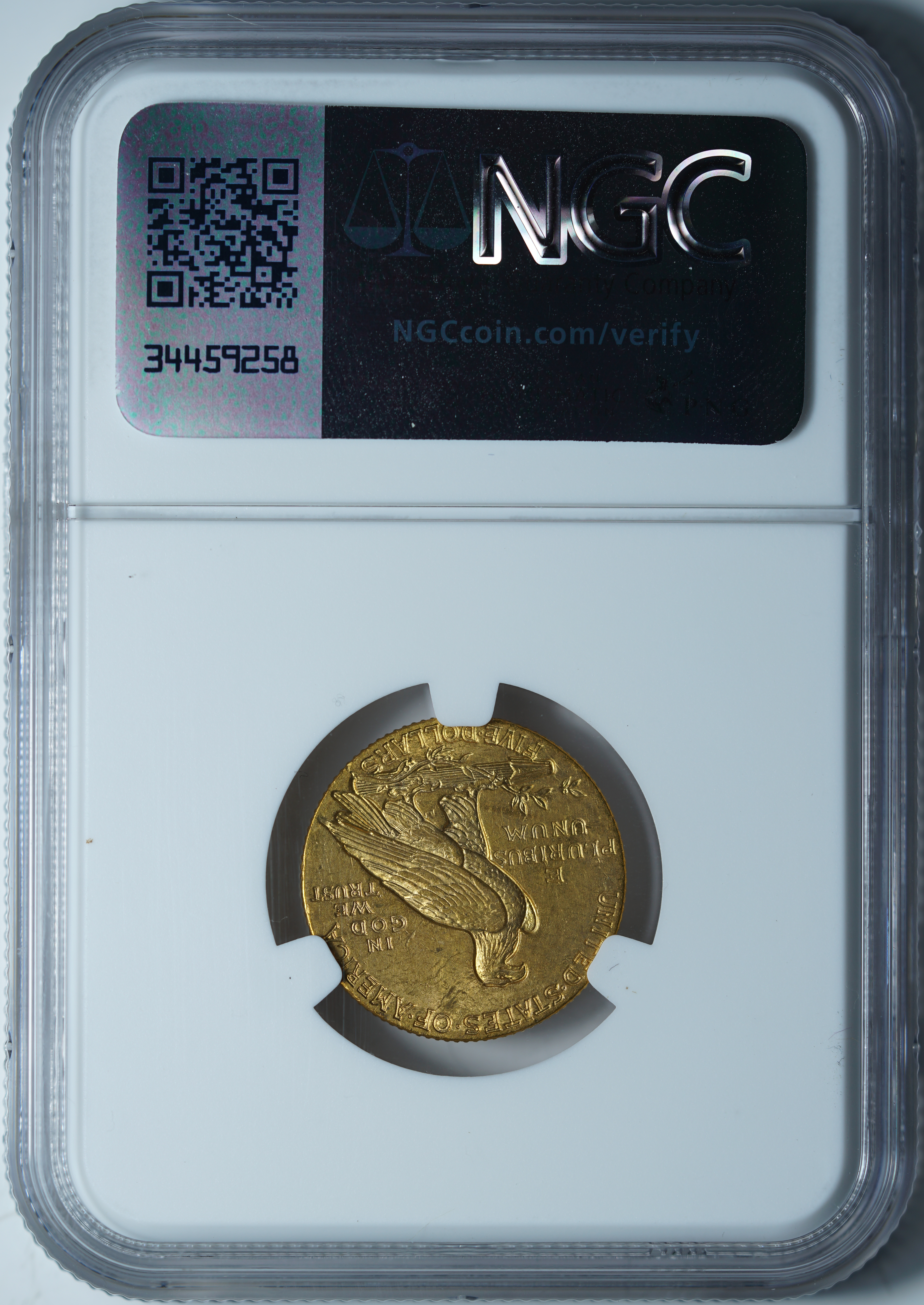 5 долларов 1908 MS63 NGC