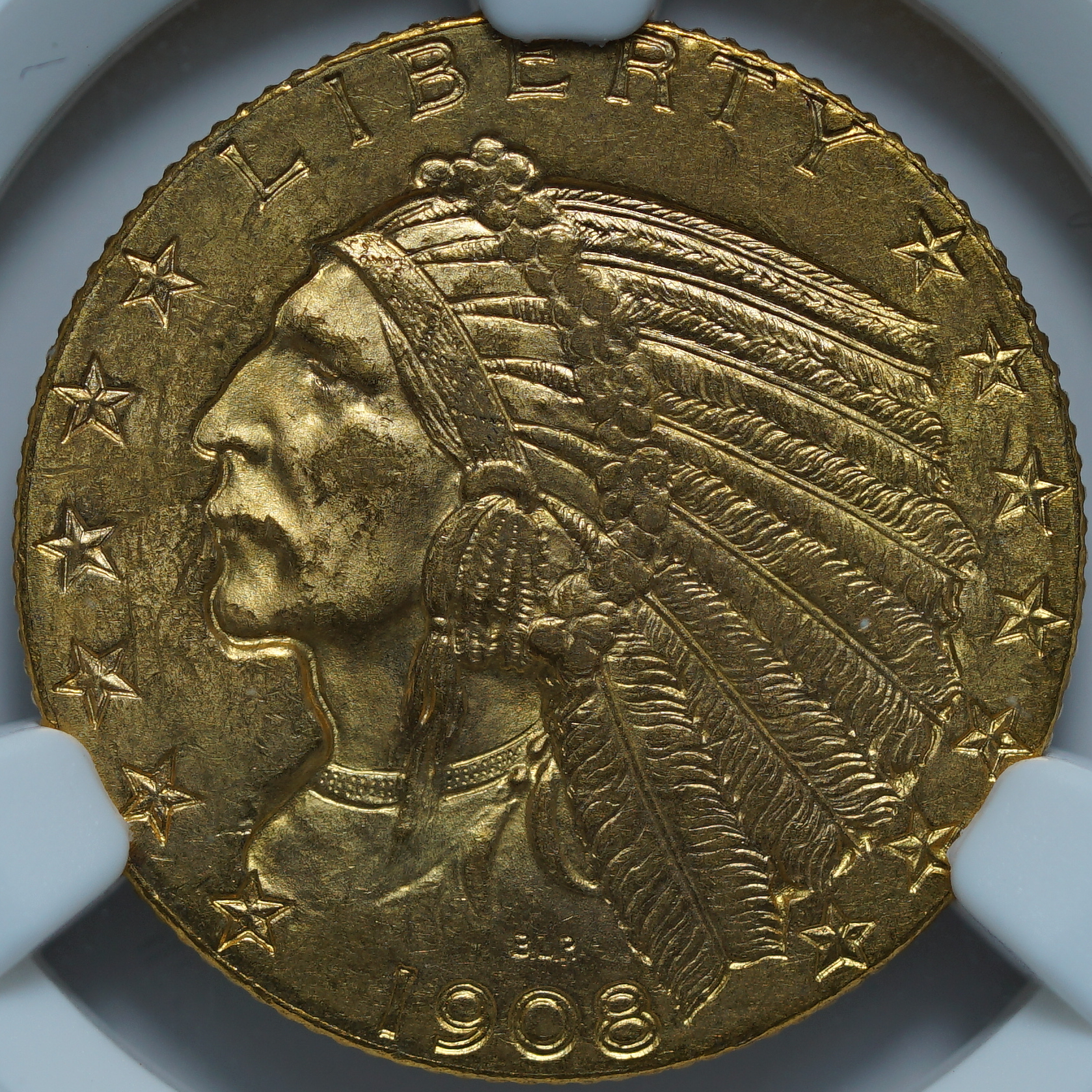 5 долларов 1908 MS63 NGC