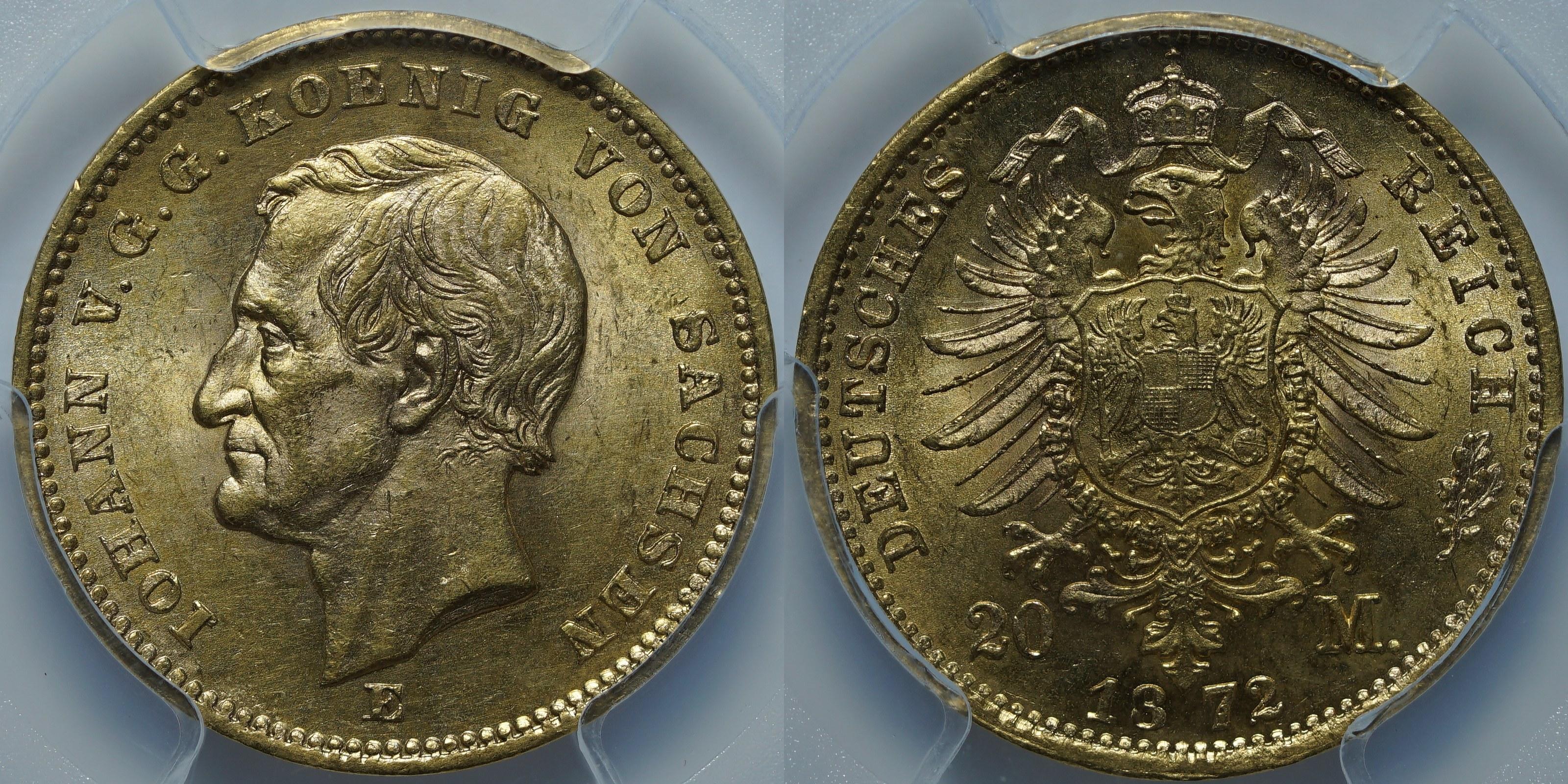 20 марок 1872 E MS64 PCGS