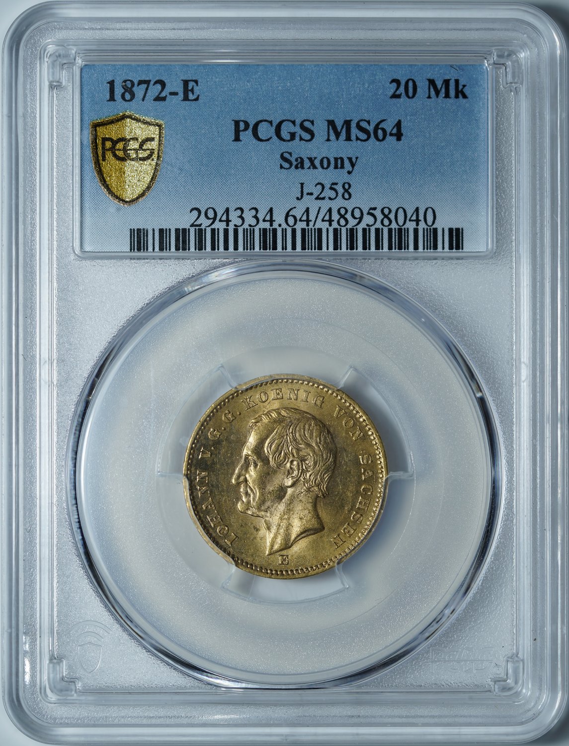 20 марок 1872 E MS64 PCGS