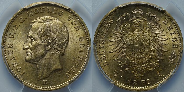 20 марок 1872 E MS64 PCGS