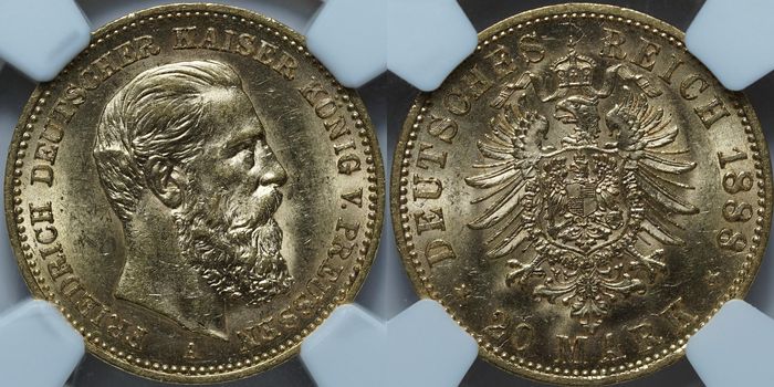 20 марок 1888 A MS62 NGC