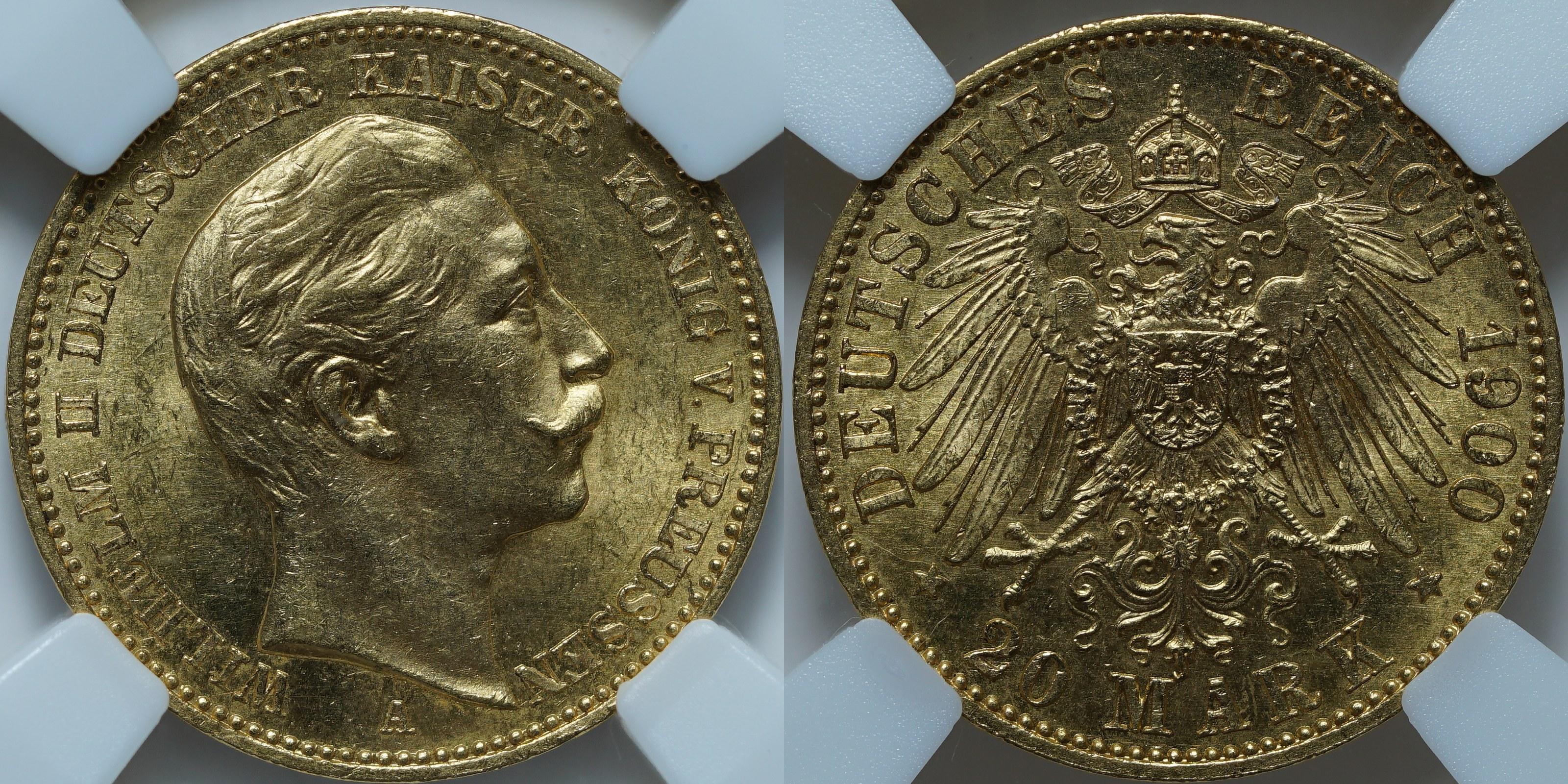 20 марок 1900 A MS63 ННР