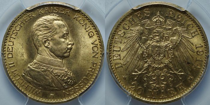 20 марок 1914 A MS65 PCGS