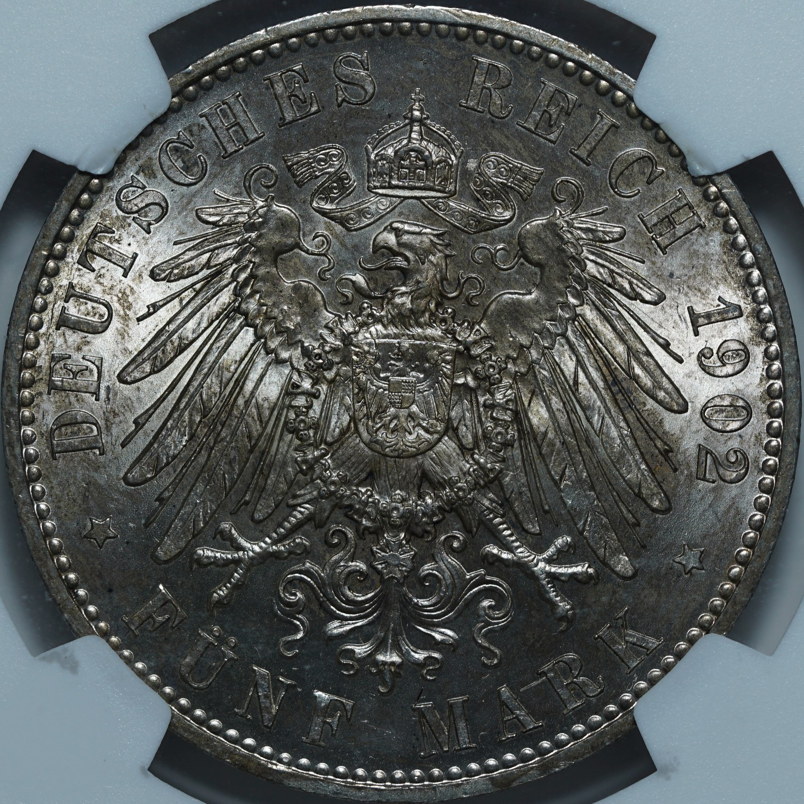 5 марок 1902 E MS63 NGC