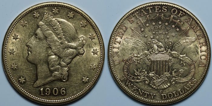 20 долларов 1906 S