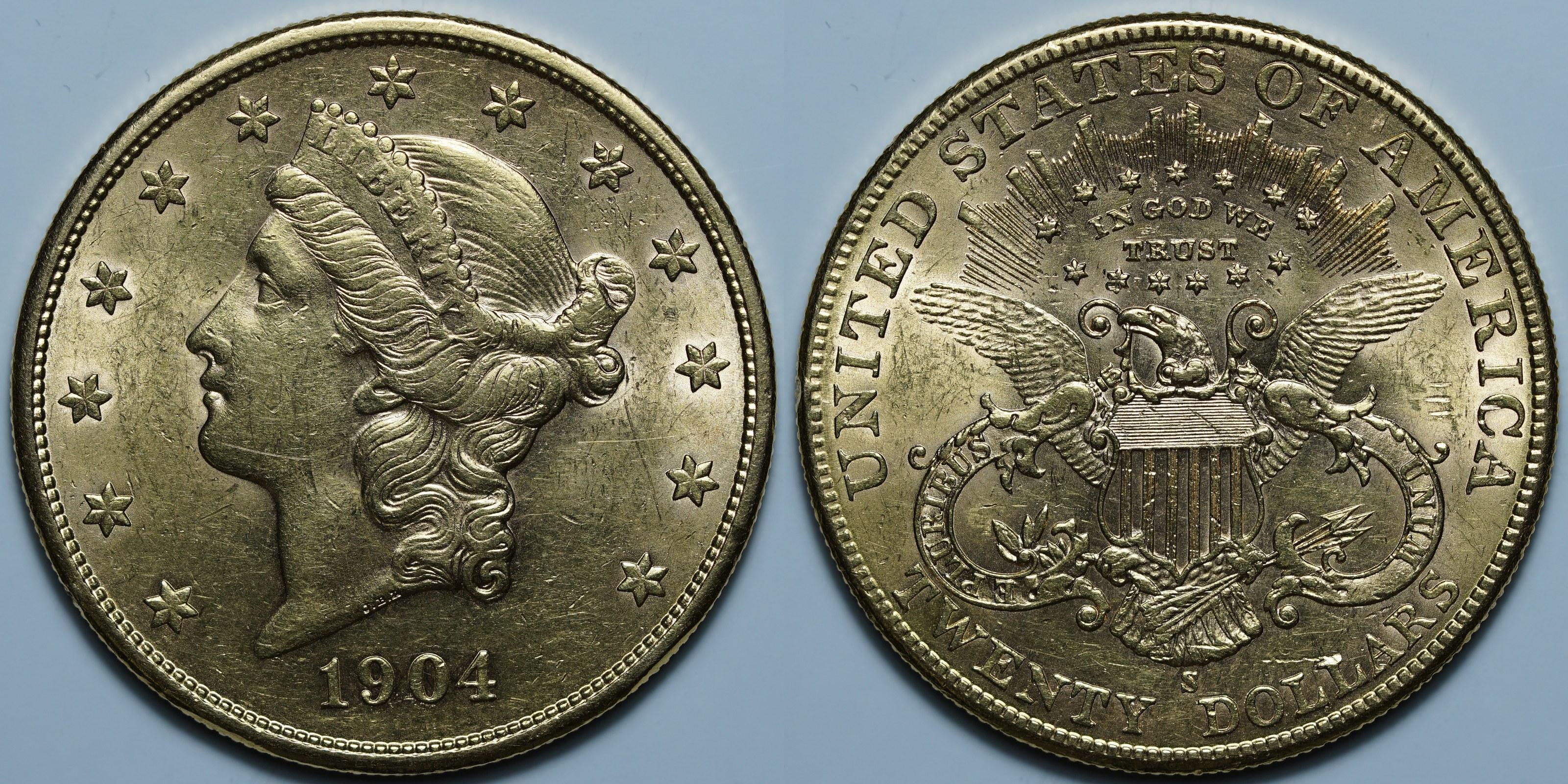 20 долларов 1904 S