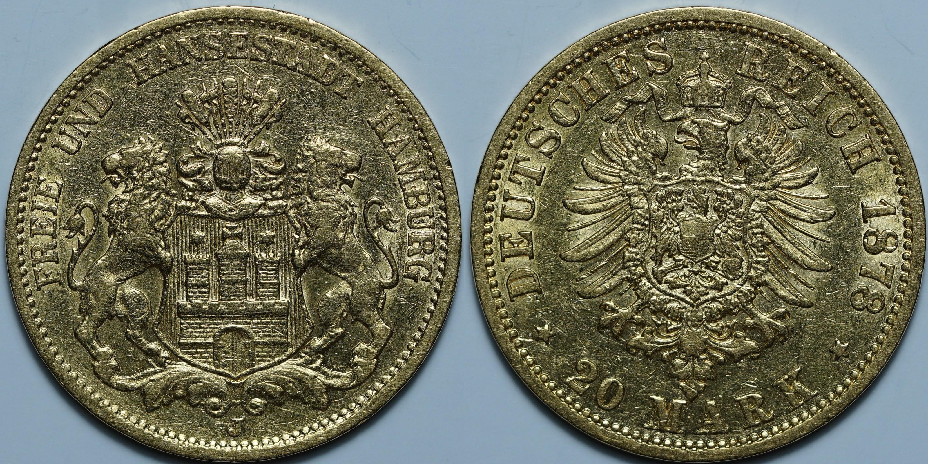 20 марок 1878 J
