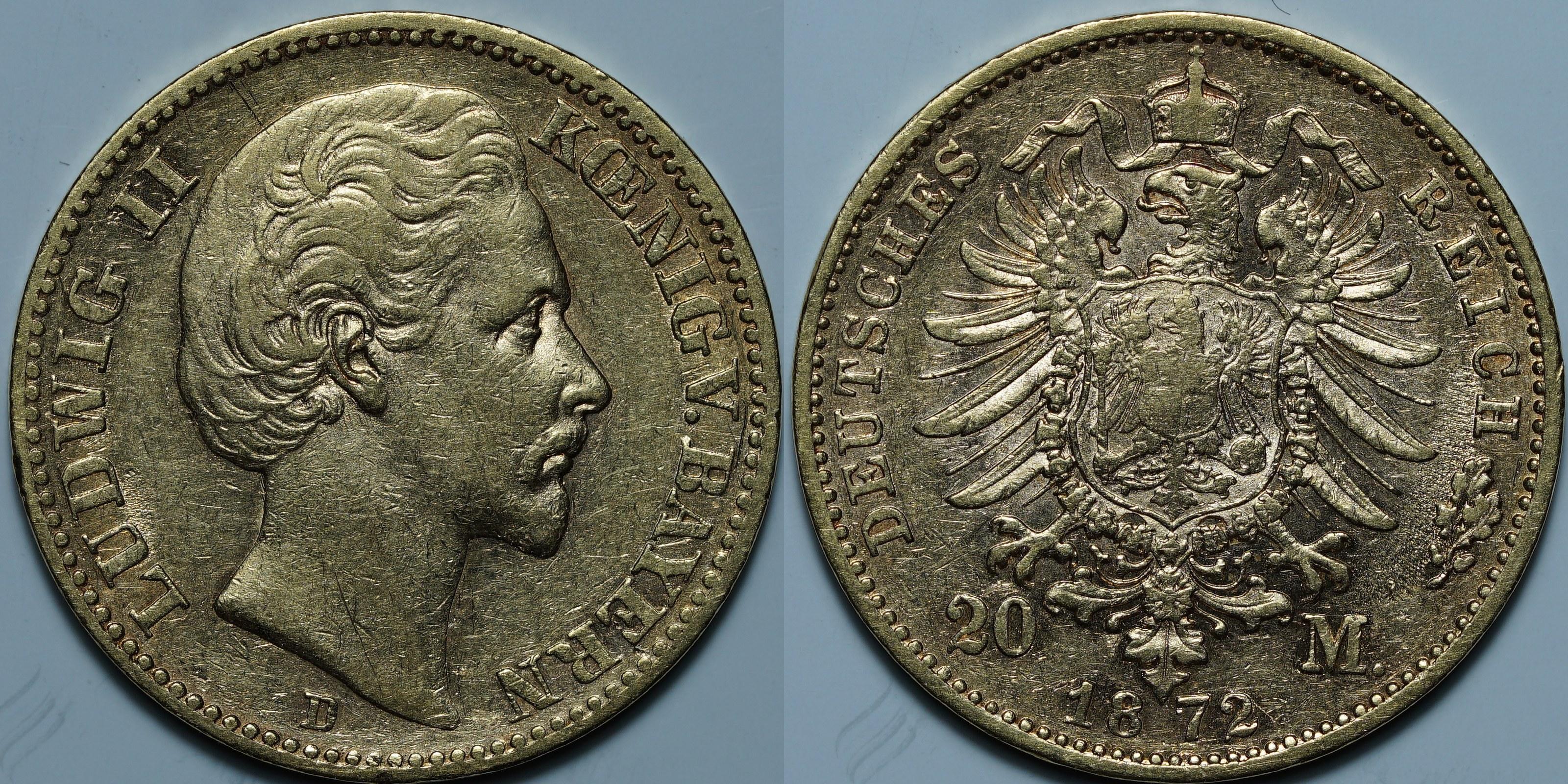 20 марок 1872 D