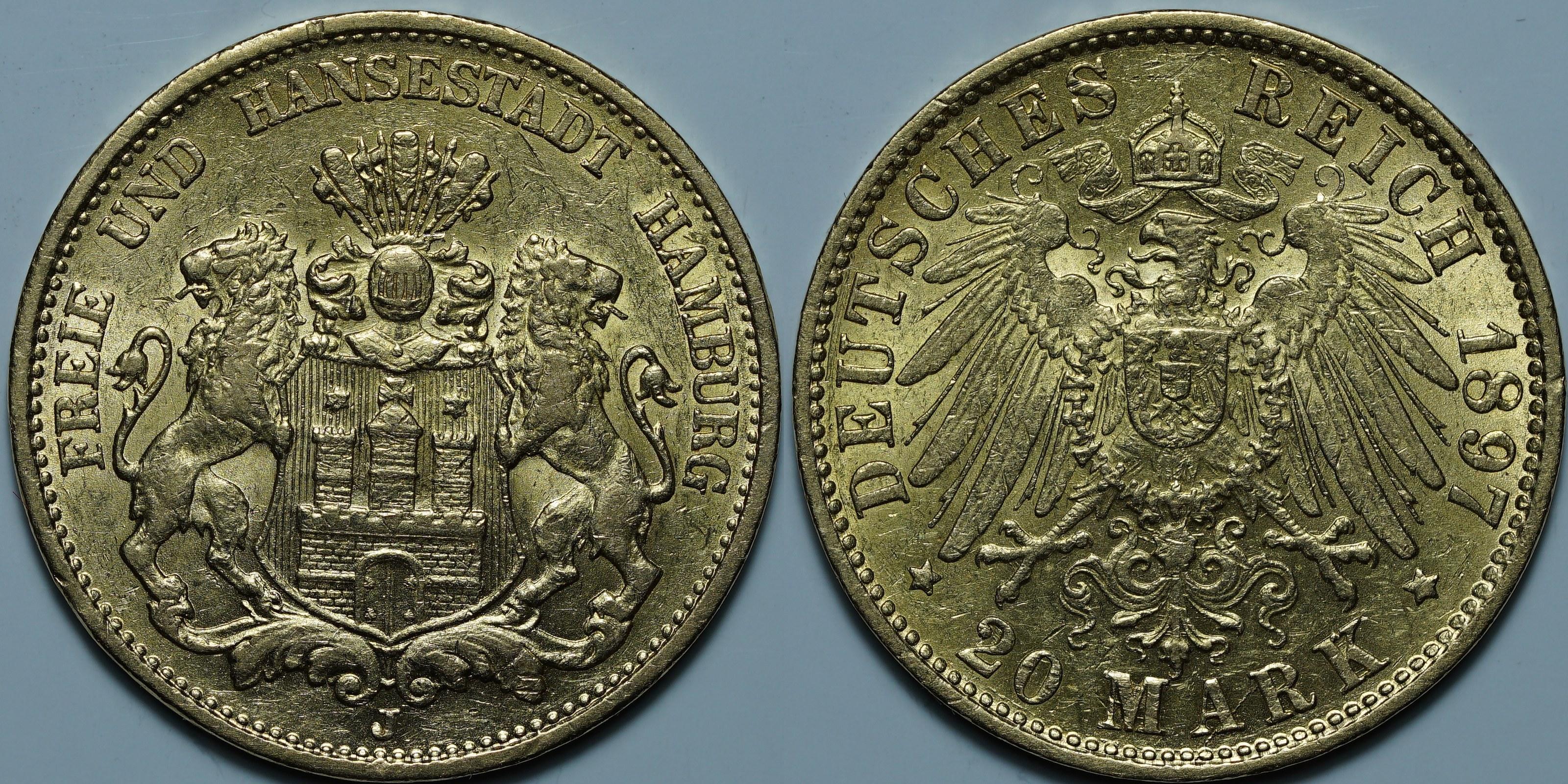 20 марок 1897 J