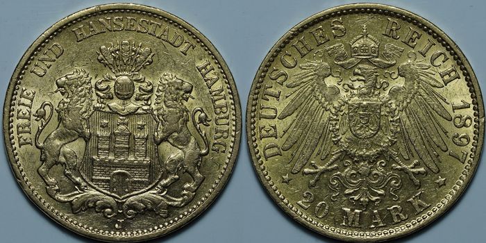 20 марок 1897 J