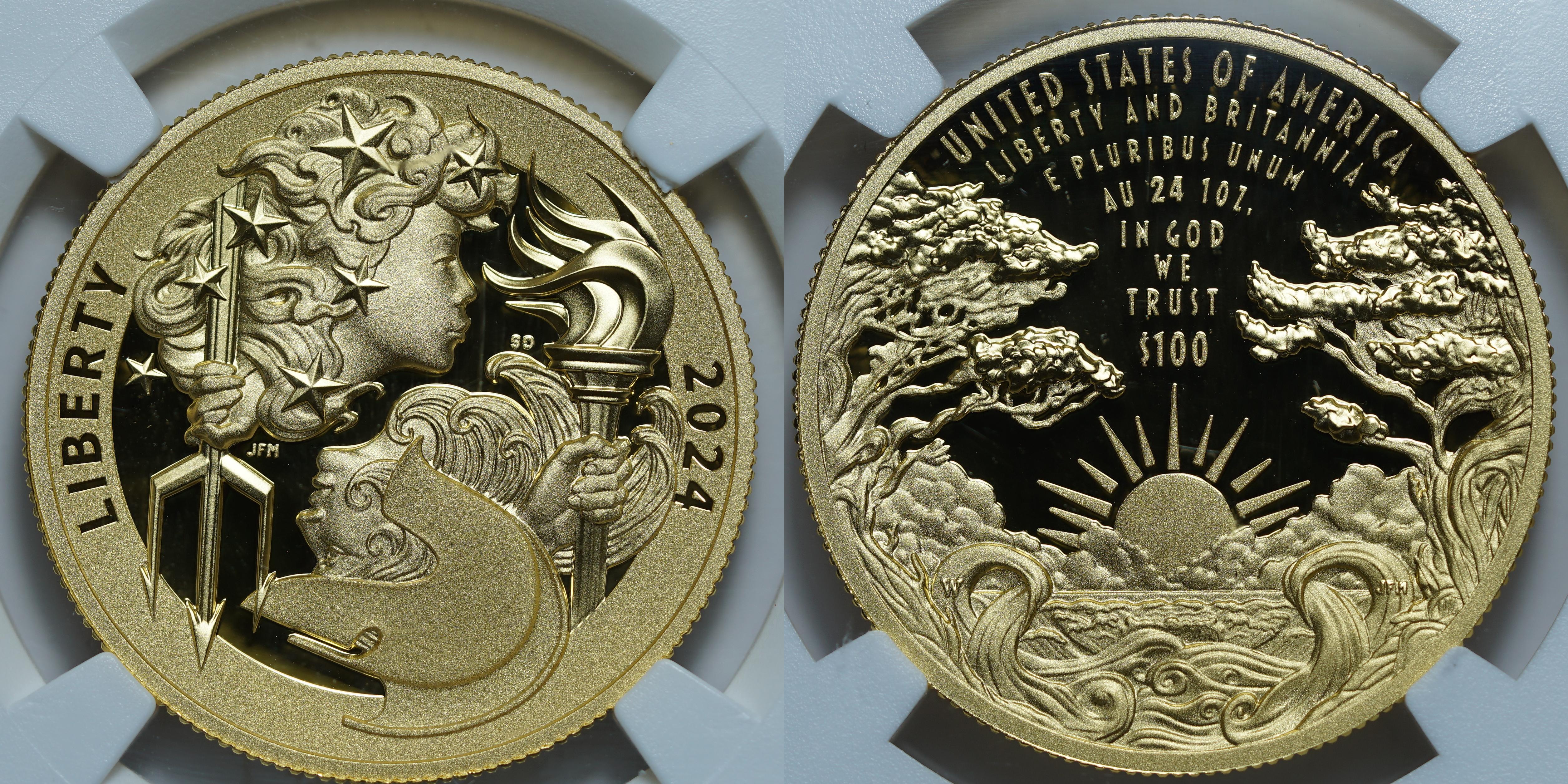 100 долларов 2024-W PF70 ULTRA CAMEO NGC