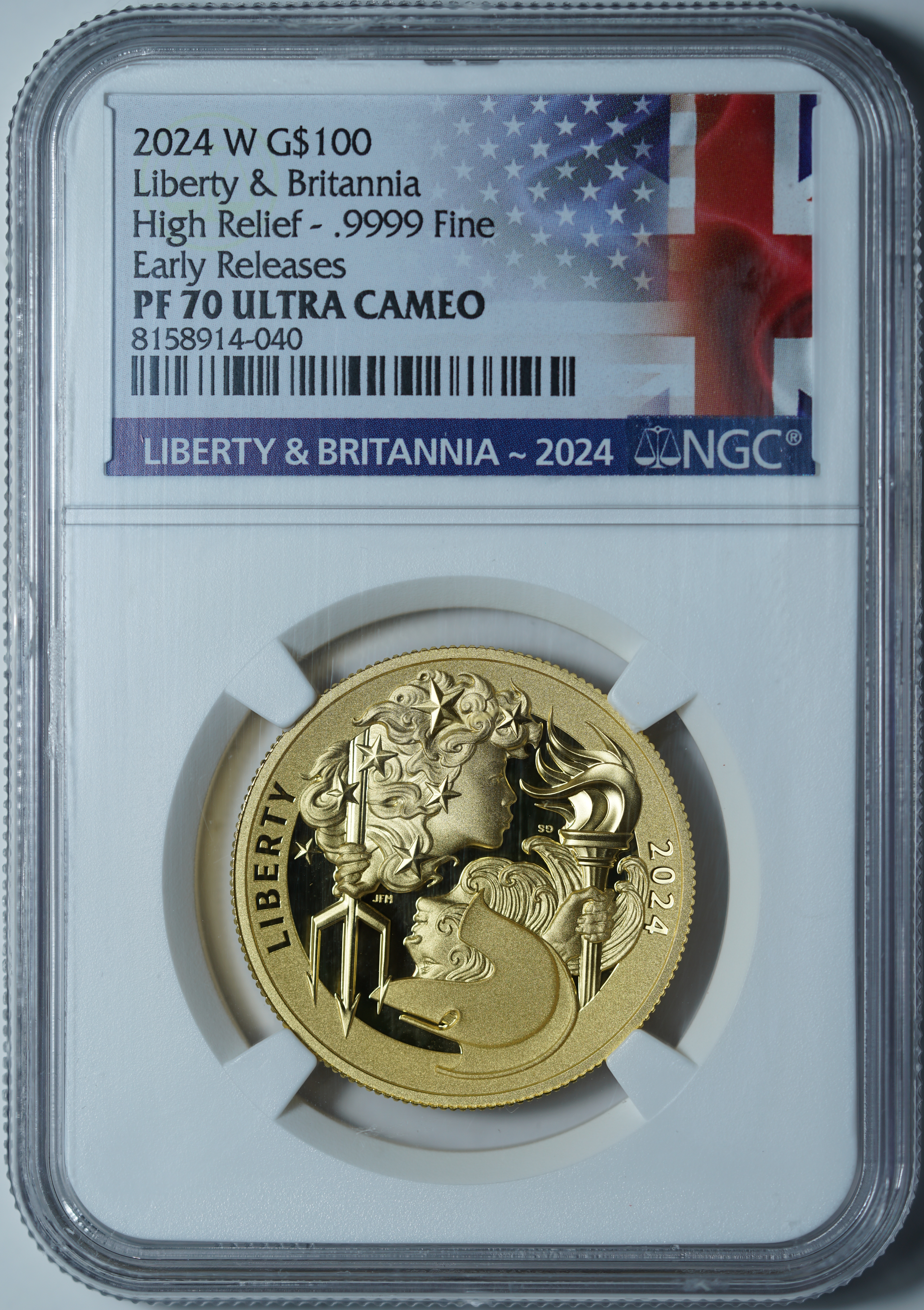 100 долларов 2024-W PF70 ULTRA CAMEO NGC