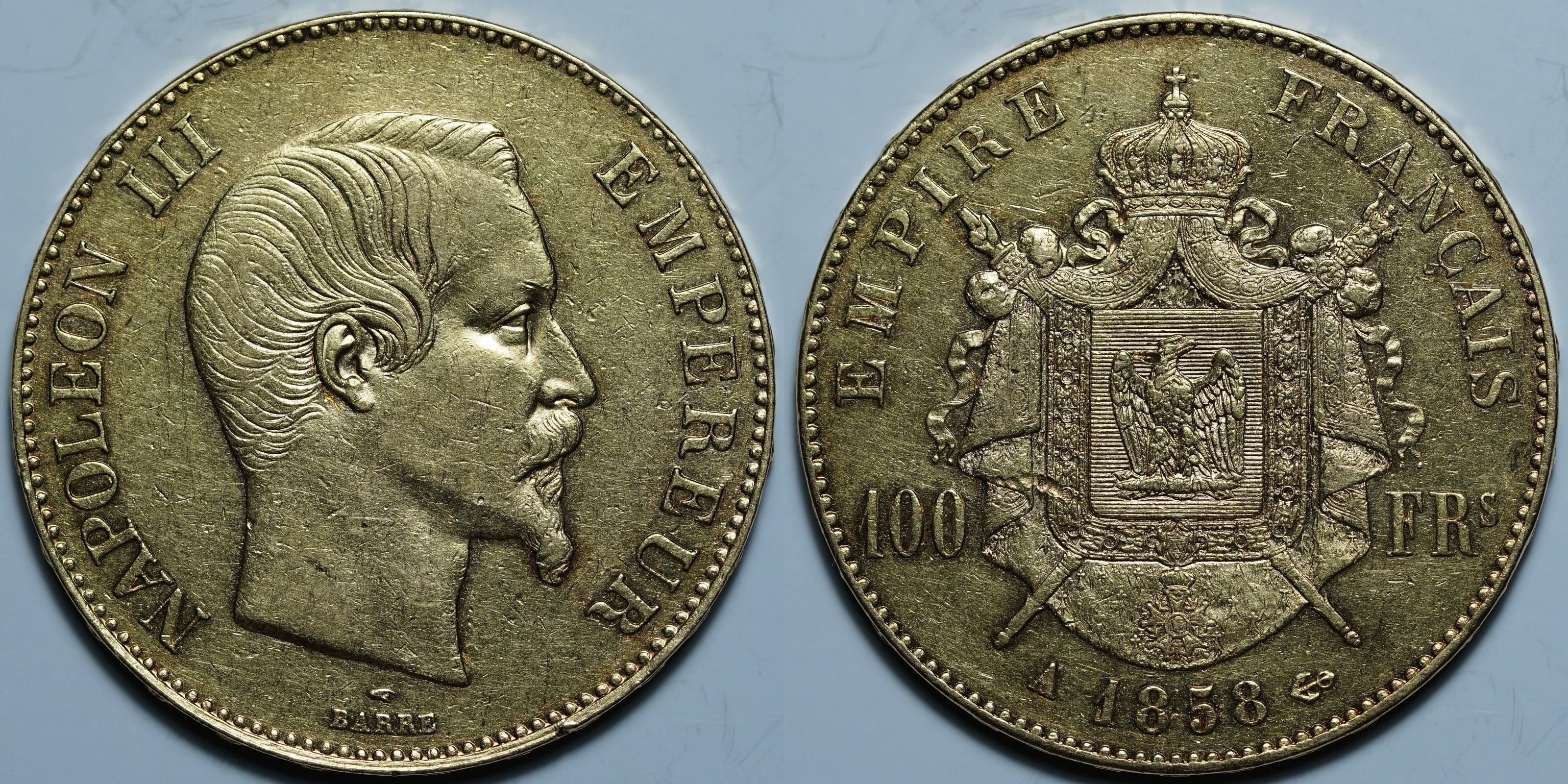 100 франков 1858 A