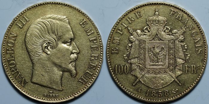 100 франков 1858 A