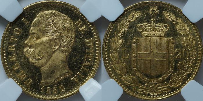 20 лир 1882 R PL63 ННР