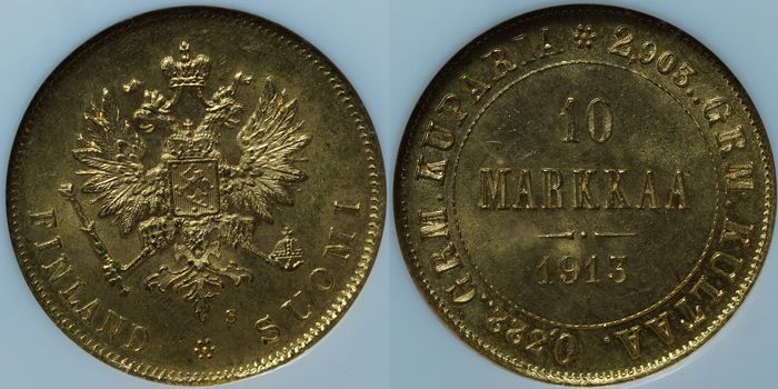 10 марок 1913 MS65 NGC