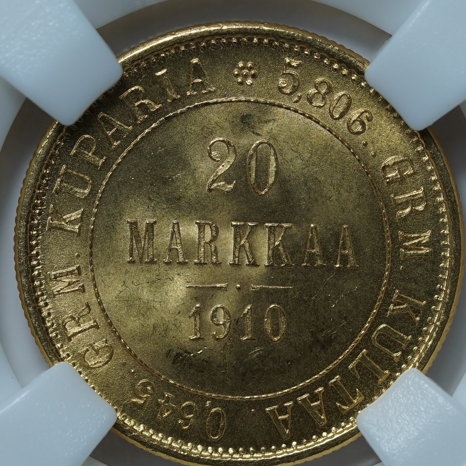 20 марок 1910 MS65 ННР