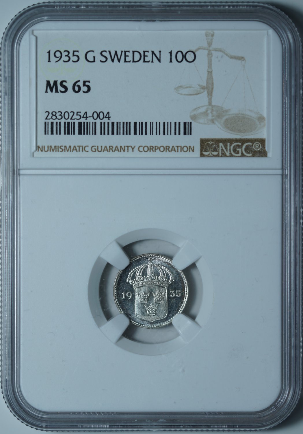 10 эре 1935 MS65 NGC