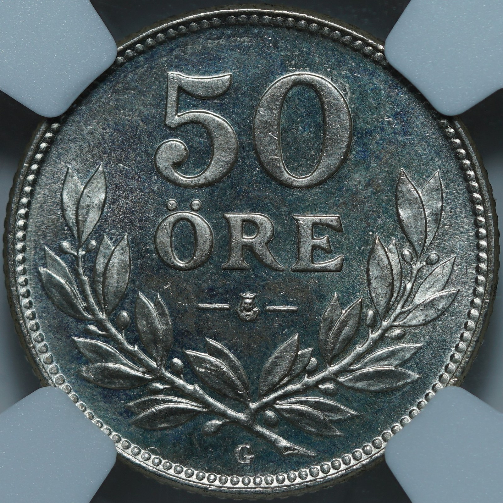 50 эре 1928 MS66 NGC