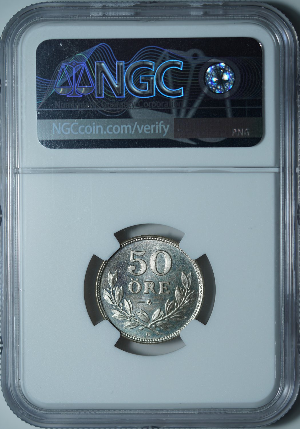 50 эре 1928 MS66 NGC