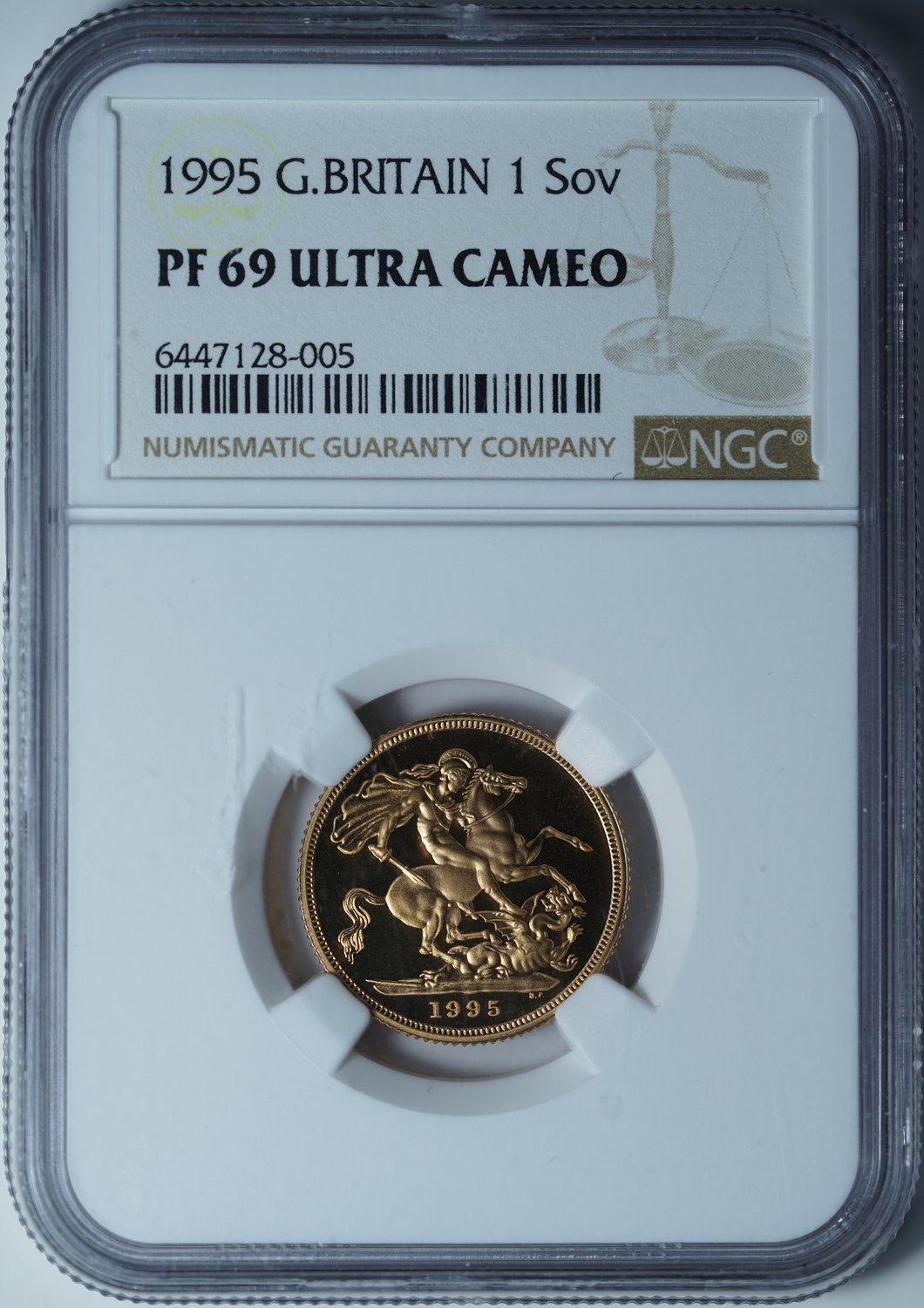 1 соверен 1995 PF69 ULTRA CAMEO NGC