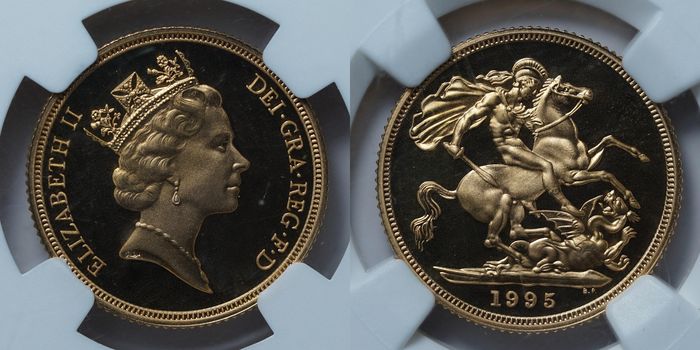 1 соверен 1995 PF69 ULTRA CAMEO NGC
