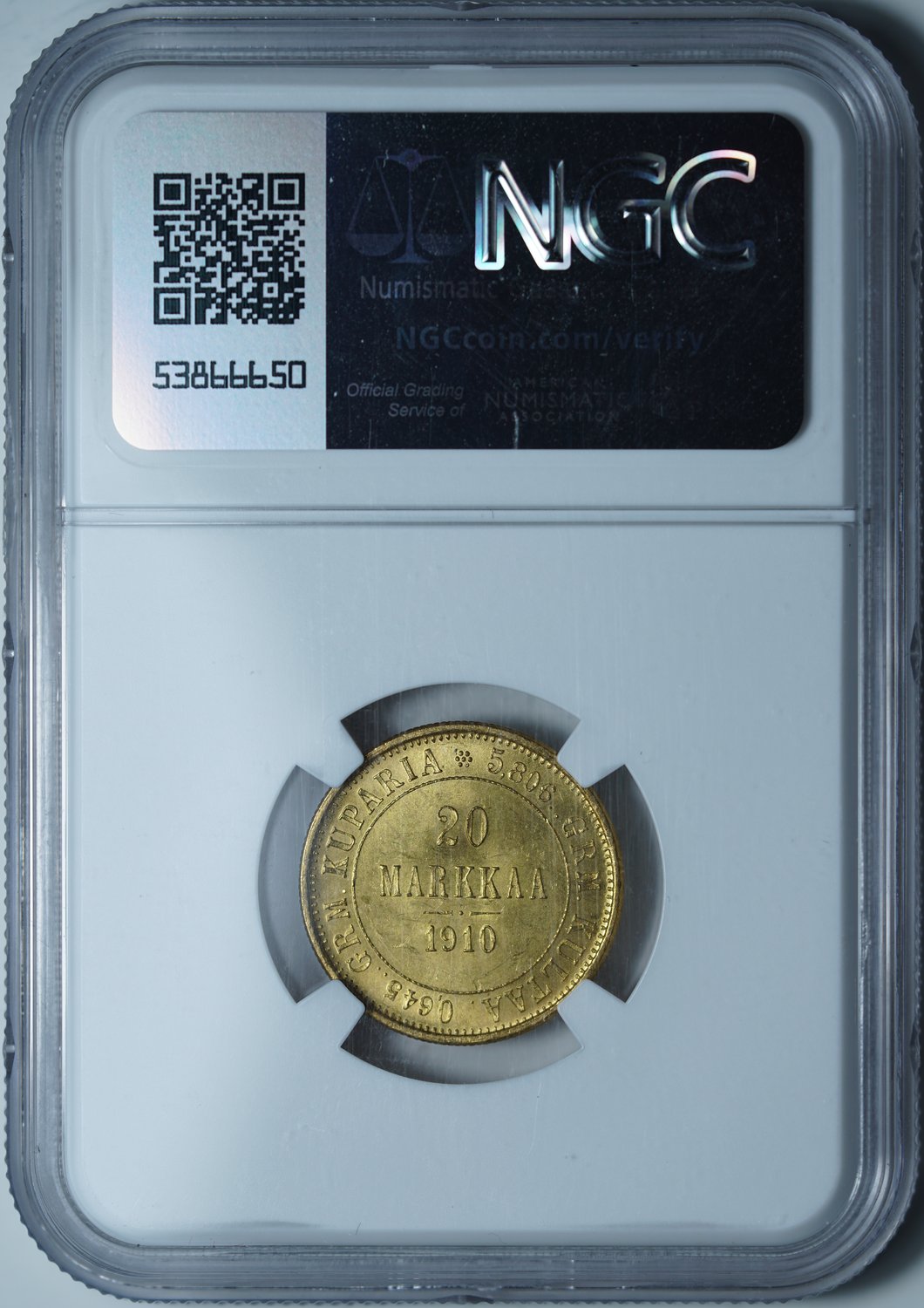 20 марок 1910 L MS64+ NGC