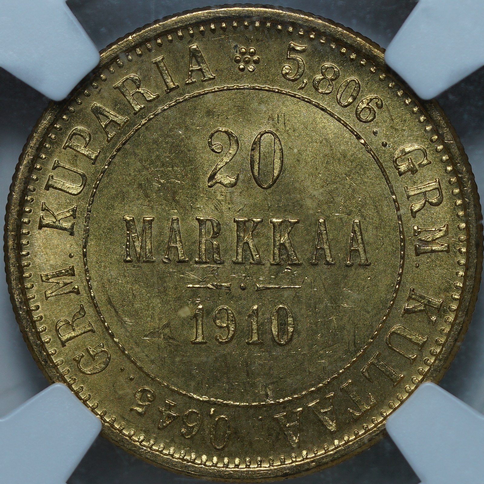 20 марок 1910 L MS64+ NGC