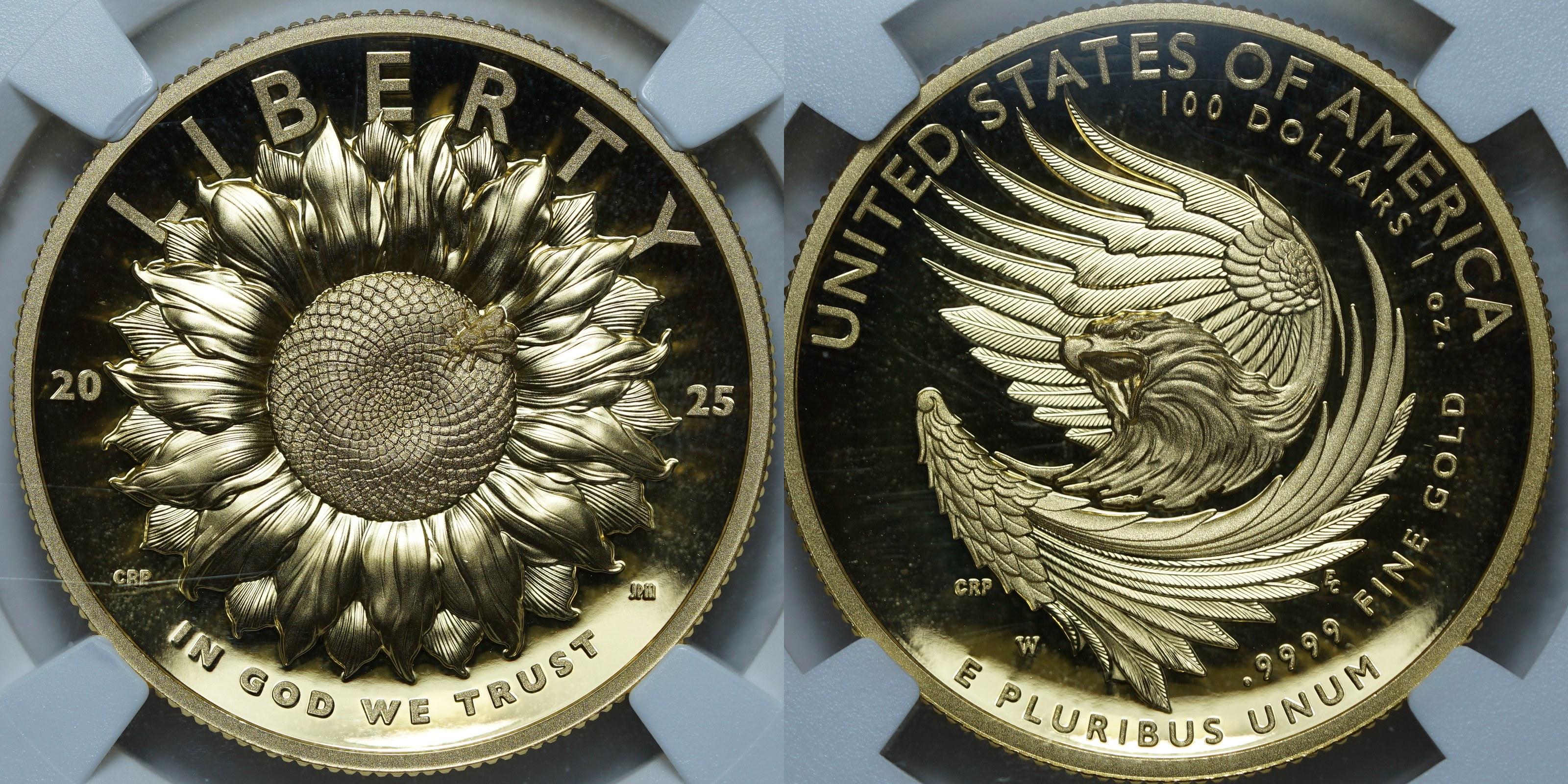 100 долларов 2025-W PF70 ULTRA CAMEO NGC