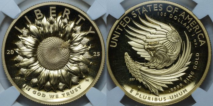 100 долларов 2025-W PF70 ULTRA CAMEO NGC