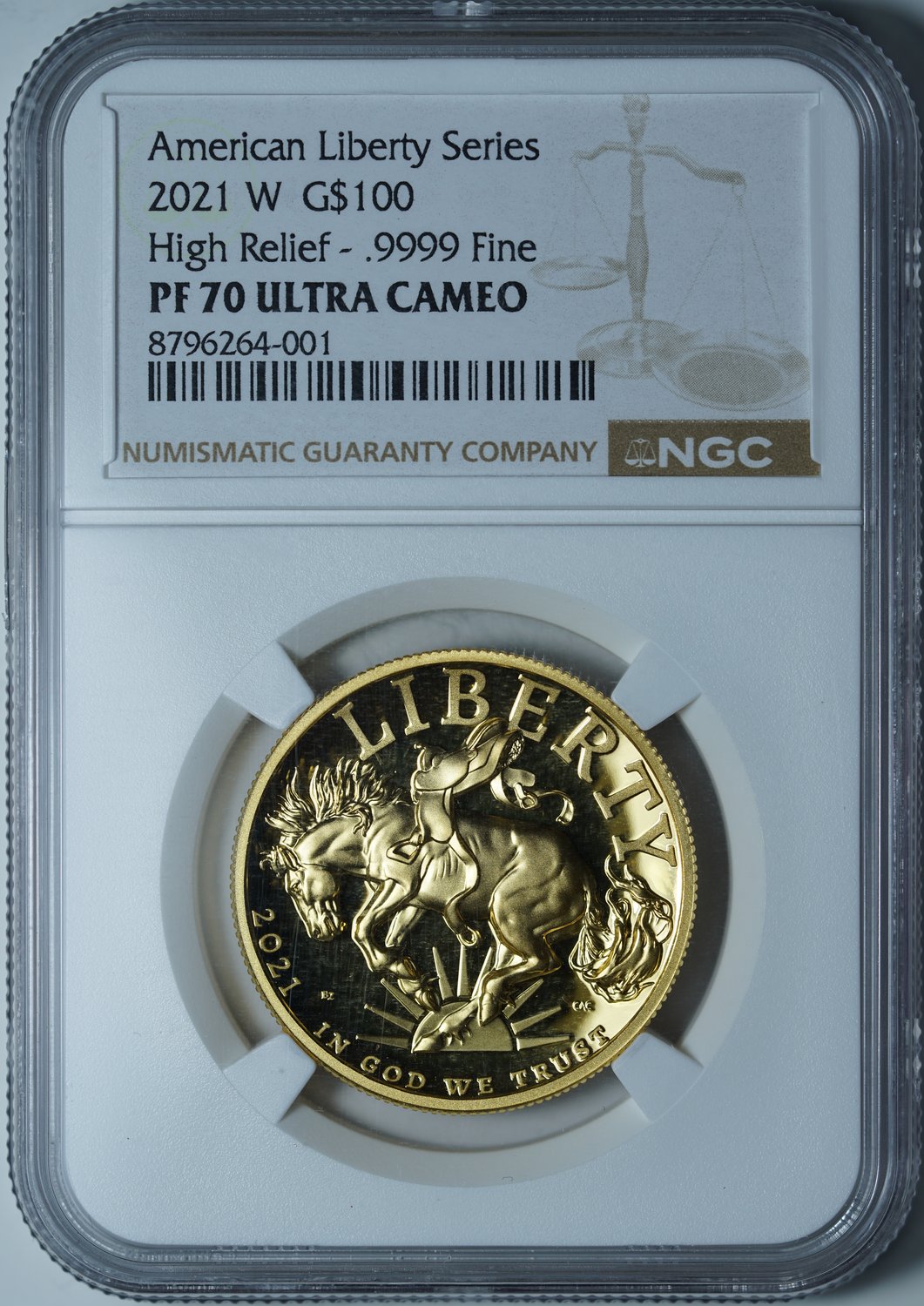 100 долларов 2021-W PF70 ULTRA CAMEO NGC