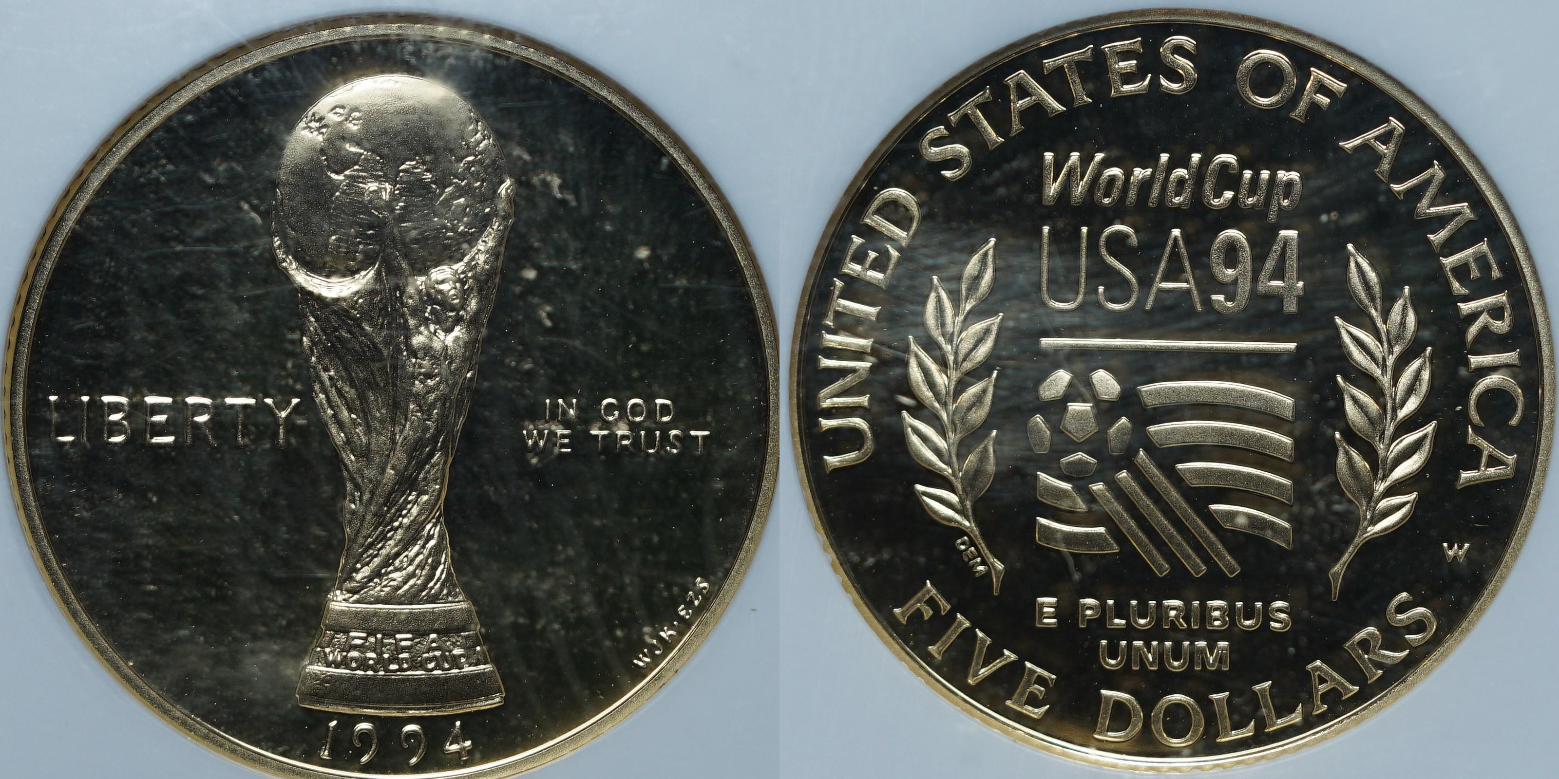 5 долларов 1994-W PF70 ULTRA CAMEO NGC