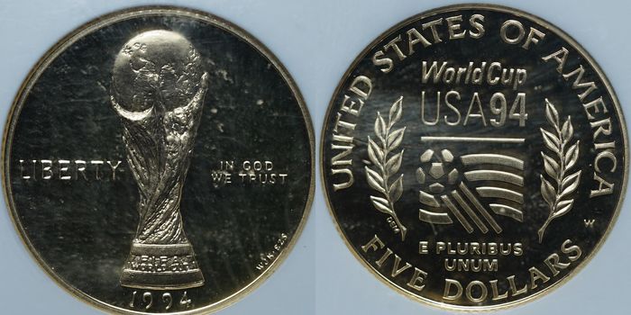 5 долларов 1994-W PF70 ULTRA CAMEO NGC