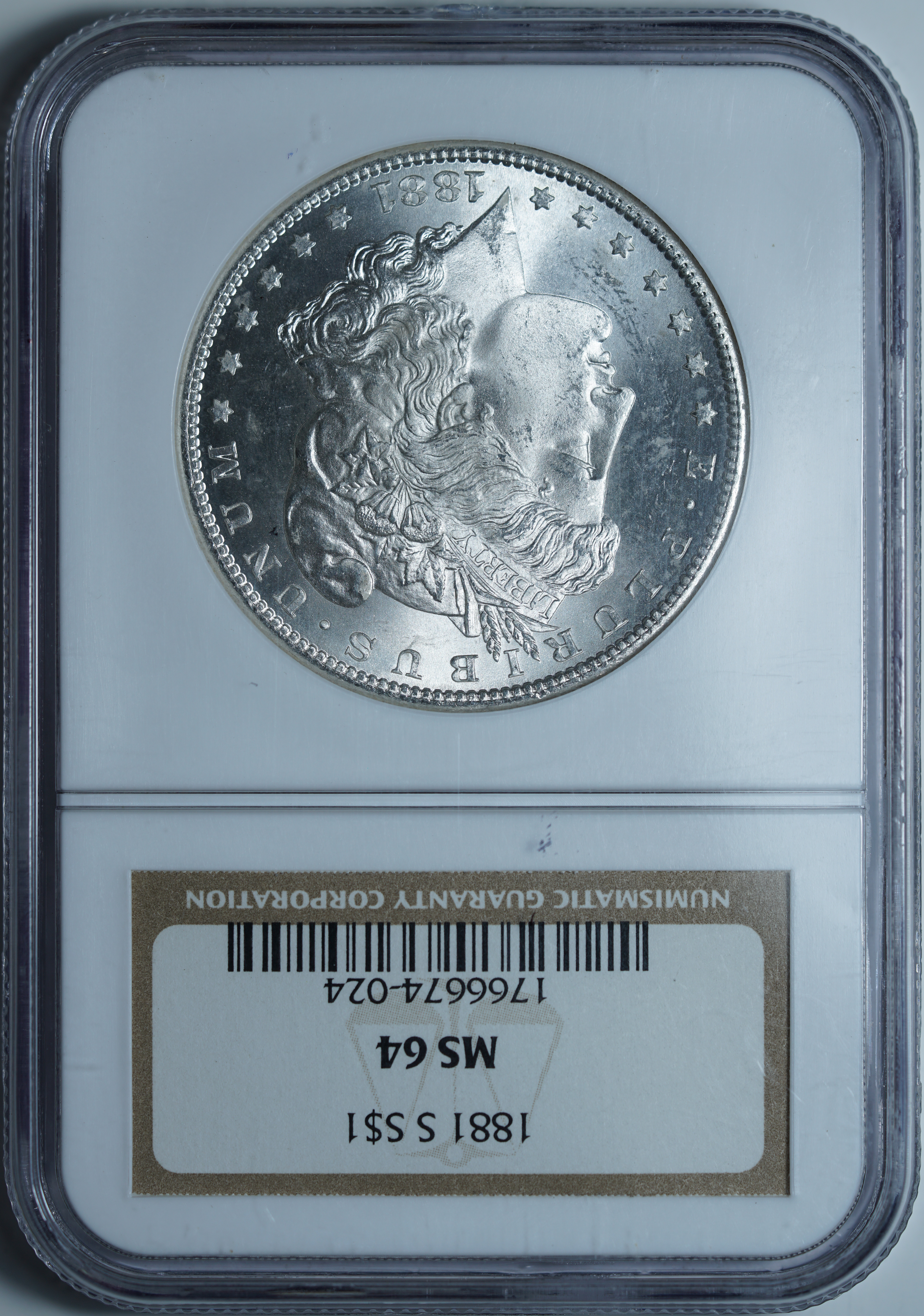 1 доллар 1881-S MS64 NGC