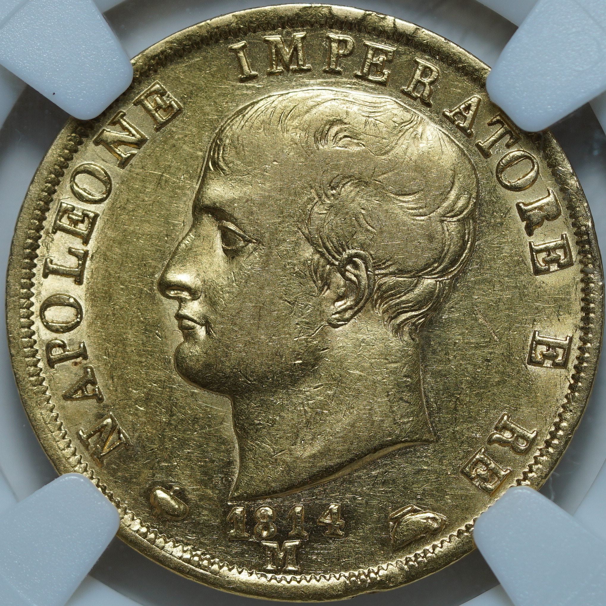 40 лир 1814 M AU55 ННР