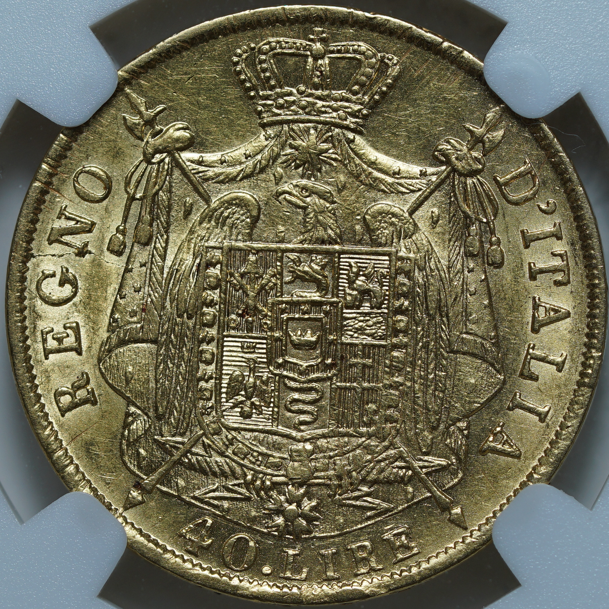 40 лир 1814 M AU55 ННР