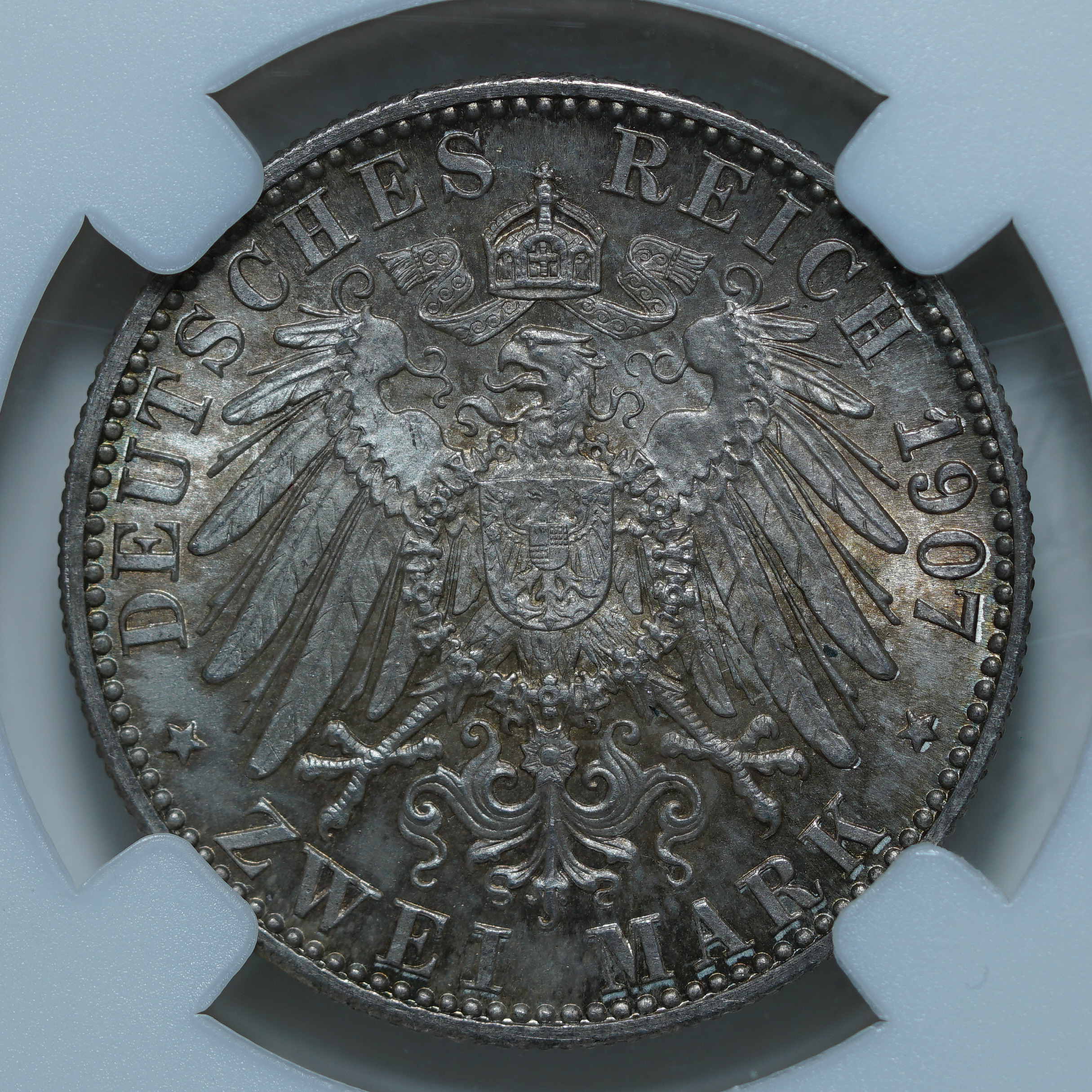 2 марки 1907 G MS65 ННР