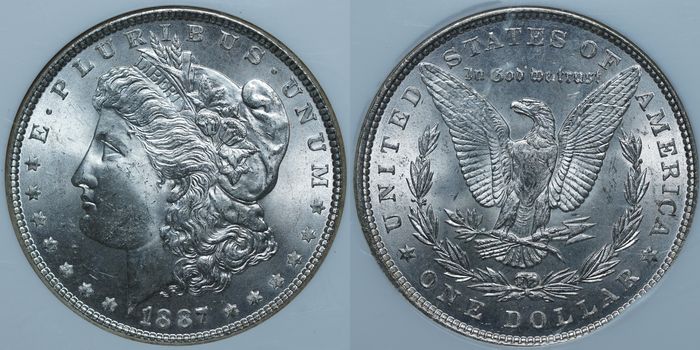 1 доллар 1887 MS64 NGC